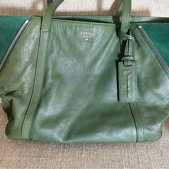 Fossil Gwen shopper leather tote bag in “fir green” - Picture 4 of 12